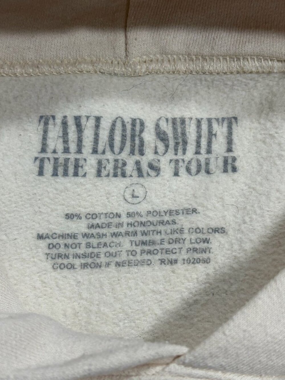 Taylor Swift Eras Tour Adult Hoodie Large Double SIded Graphic Music Thick Beige - Picture 5 of 5